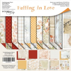 Scrapbook Paper/Scrapbook Paper Pack/Scrapbooking Paper Pad 12x12/NON DIGITAL/Paper for Scrapbooking/Scrapmir/Falling in Love/SM5800011