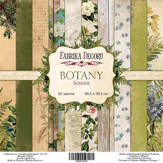 Scrapbook Paper/scrapbook Paper Pack/scrapbooking Paper Pad 12x12 8x8/paper  for Scrapbooking/botany Summer/fdsp-01018 