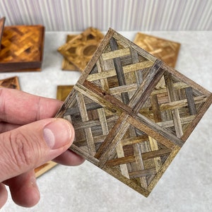 Dollhouse flooring, Versailles Parquet Floor, 1:6 Scale Miniature wood tile, 16