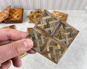Dollhouse flooring, Versailles Parquet Floor, 1:6 Scale Miniature wood tile, 16