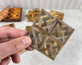 Dollhouse flooring, Versailles Parquet Floor, 1:6 Scale Miniature tile, Dollhouse accessories, 16