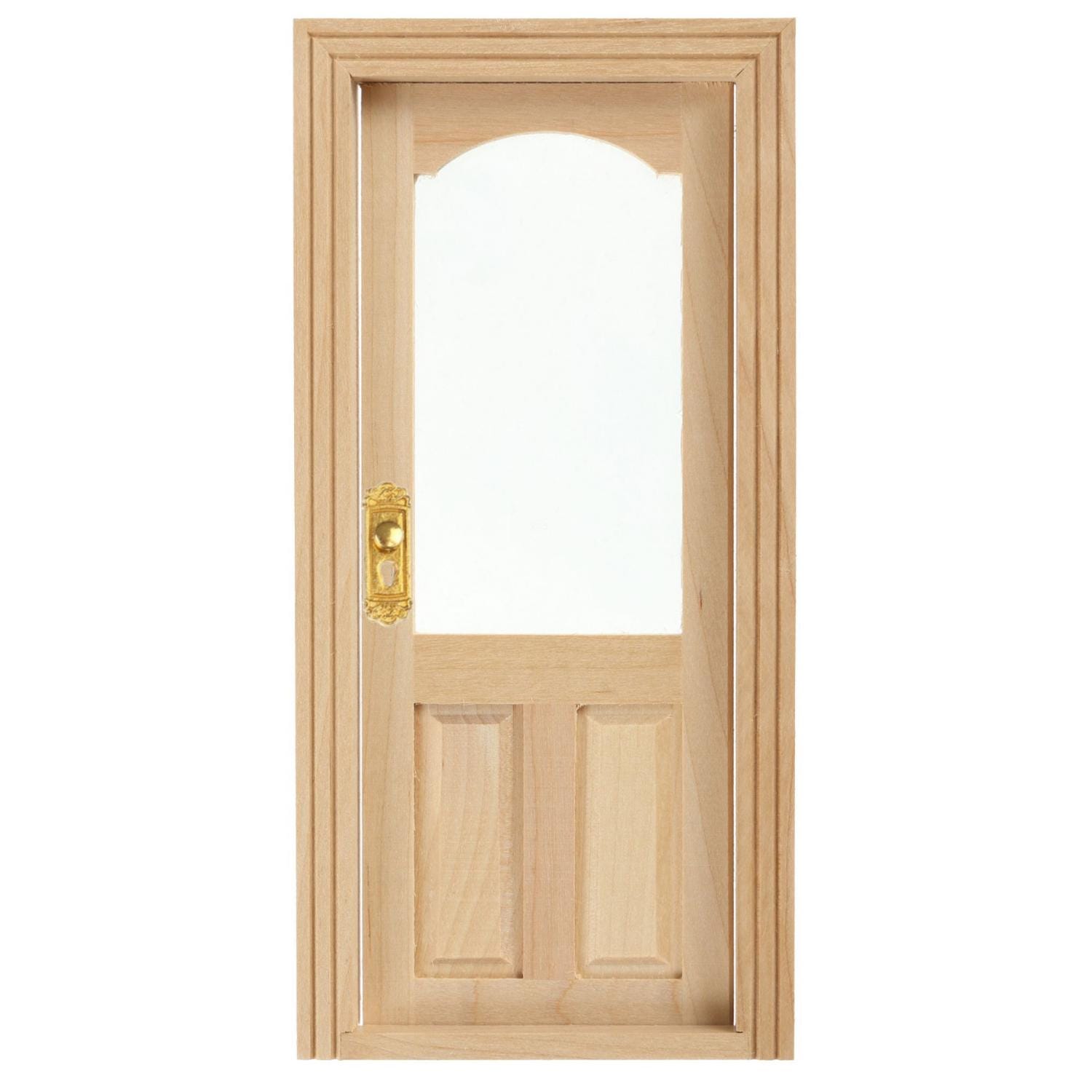 Porte Et Fenêtre Miniatures En Bois Non Peintes – Échelle 1:12 – 8,5 X 1,2 X 18 Cm – Bricolage Pour Maison De Poupée – Personnalisable