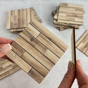 Dollhouse flooring, Parquet Floor, 1:12 Scale Miniature tile, Dollhouse accessories, 62