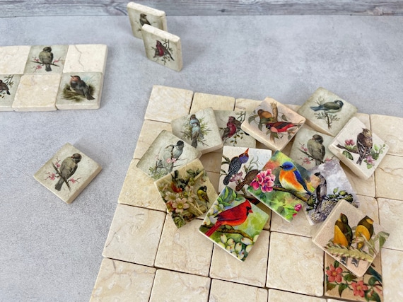 Miniature Stone Tiles: Bird Motif, Dollhouse Flooring, Crafts Mosaic