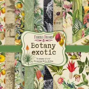 Scrapbook Paper/Scrapbook Paper Pack/Scrapbooking Paper Pad 12x12 8x8/NON DIGITAL/Paper for Scrapbooking/Botany exotic/FDSP-01108