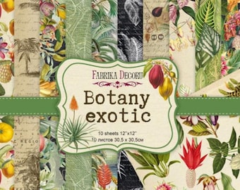 Scrapbook Paper Pack: 12x12 and 8x8 inches Tropical Floral Paper Pad