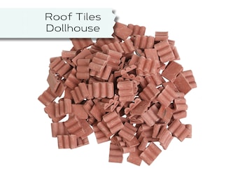 Miniature Roof Tiles, Dollhouse Diorama Scale 1:24