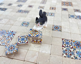 Milisten Suelo para Casas de Muñecas Miniatura Láminas de Suelo Simuladas de Poliuretano Azulejos Decorativos Recortables para Decoración y Accesorios de Fotografía Bjd Adecuado para