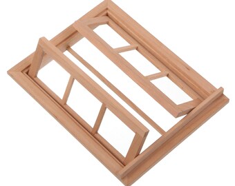 2er-Pack Puppenhaus-Fenster 1:12 – Holzfensterrahmen, Miniatur-Deko Für Puppenhäuser, DIY-Möbel-Zubehör, 2 Stück