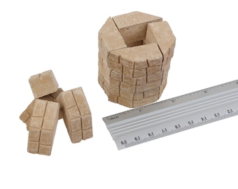 Miniaturowe klocki: Domki dla lalek i akcesoria do ogrodu dla wróżek DIY, projekt szkolny, kamienie modelowe, ściany