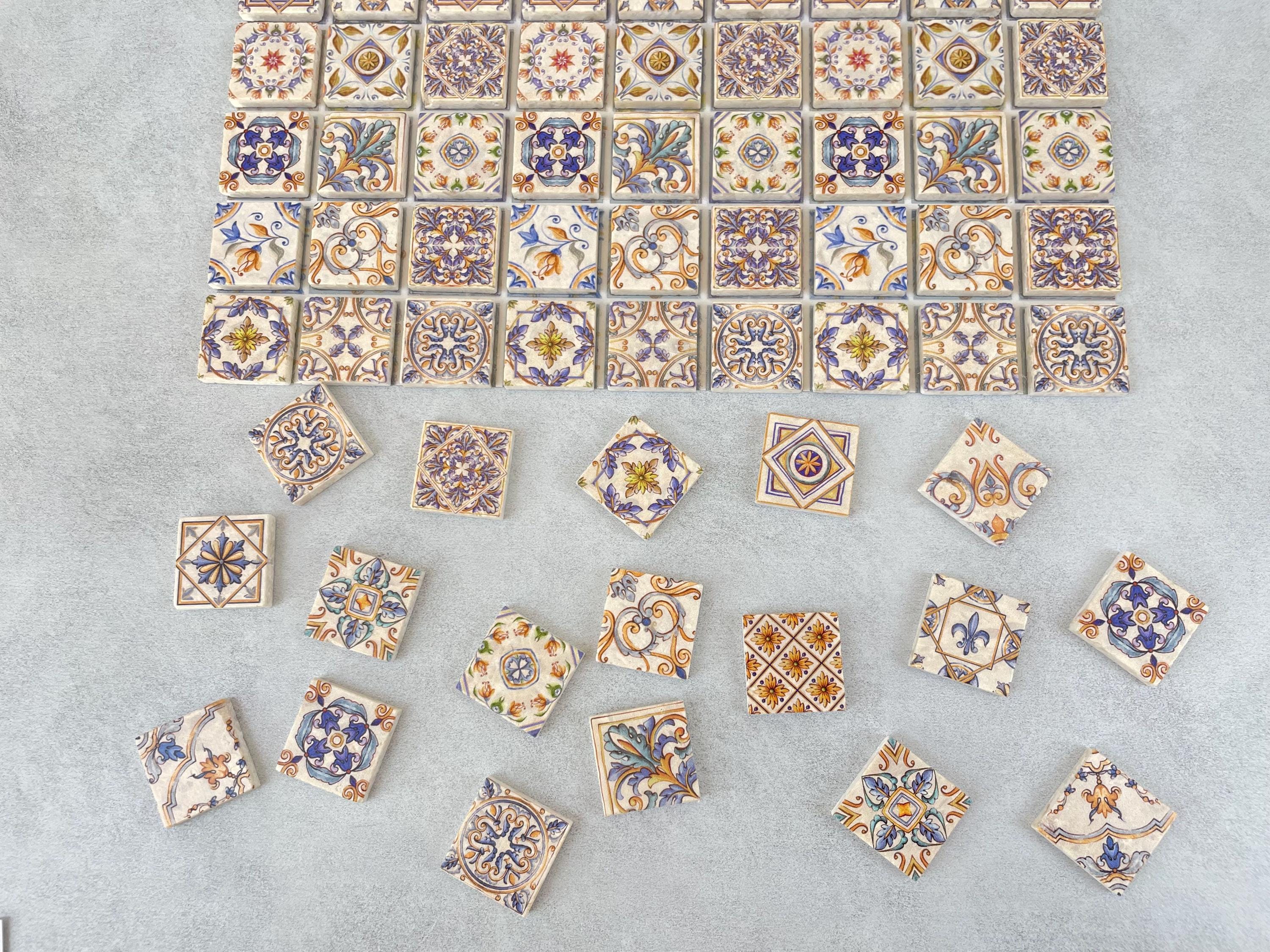 Tile Stone Mini Miniature Stone Tiles, Crafts Wall Mosaics, 1:12 Scale Small Square ...