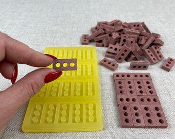 Brick Silicone Mold: Miniature Cinder Blocks for Dollhouse & Fairy Garden