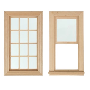 Dollhouse windows, Dollhouse furniture, Wooden miniatures, Roombox  windows, 1:12 scale furniture