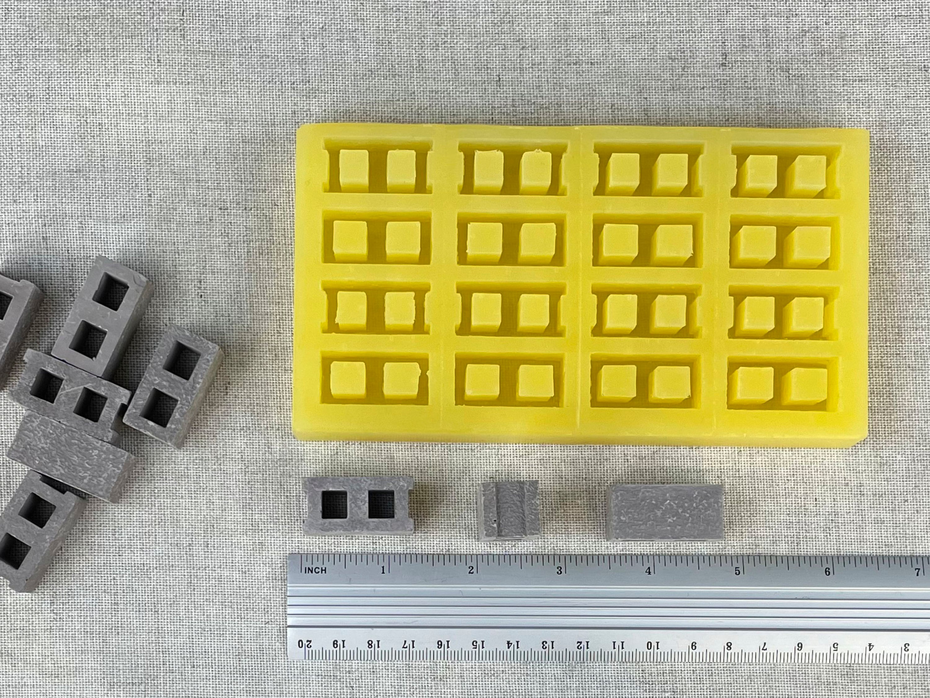 Miniature Cinder Block Mold, 1:18 Scale, Silicone Rubber. A Perfect  Addition to Your Diorama Supplies 