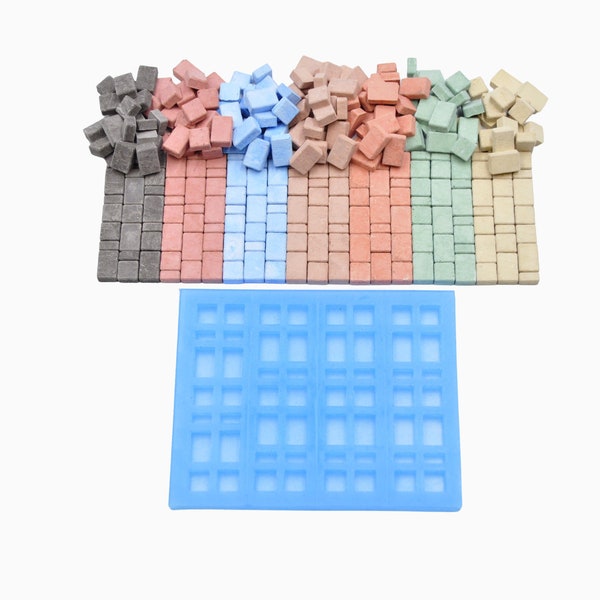 Silicone mold, Tiles for Modelling and Dollhouses,  Shape for all types of polymer clay, Supply dollhouse, 30012