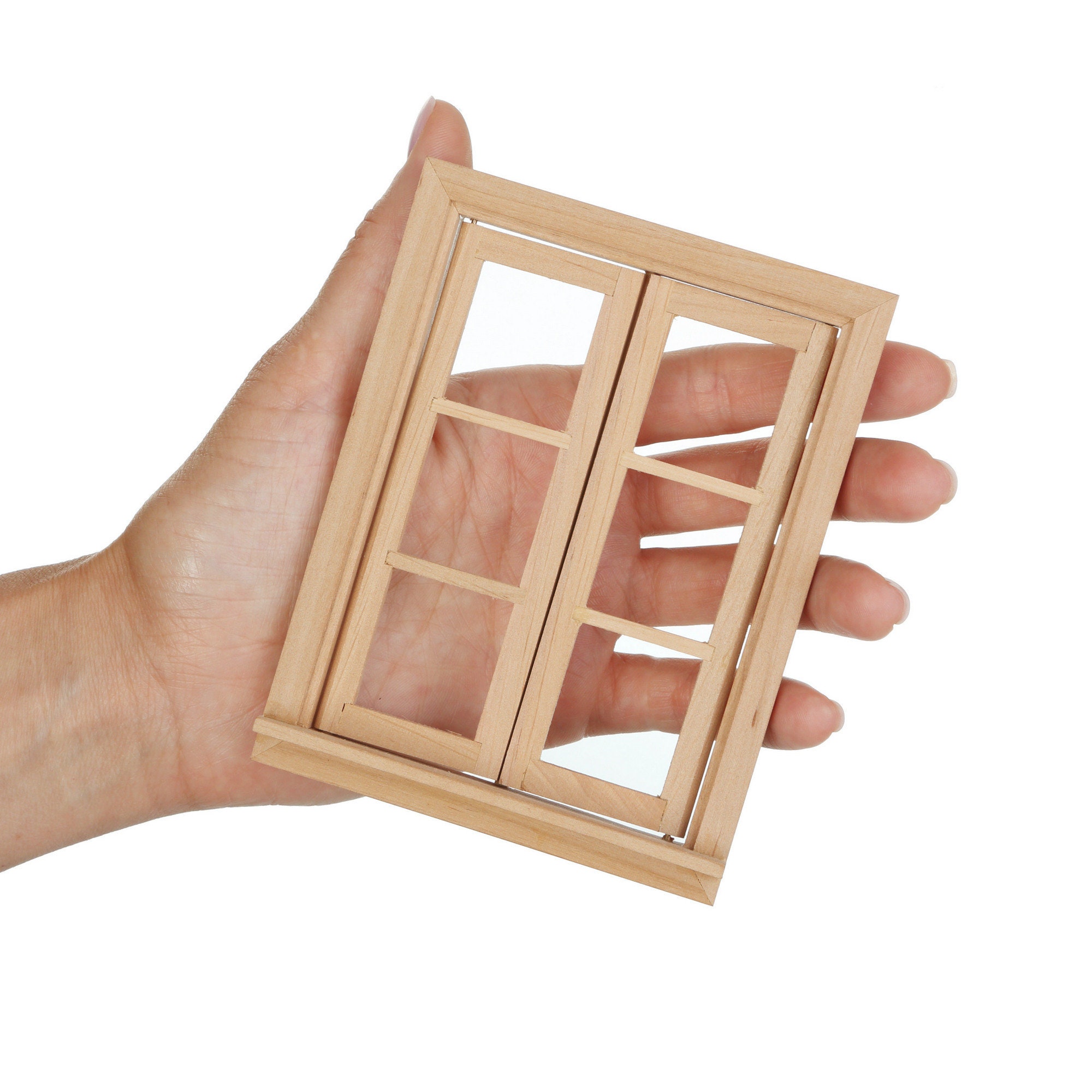 Porta Anteriore In Miniatura Scala 1:12 Per Case Delle Bambole - Colore Bianco, Stile Georgiano