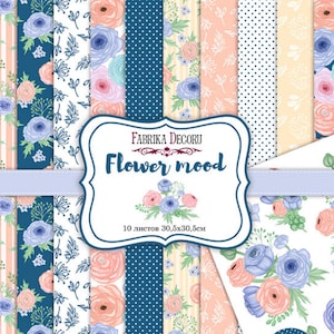 Scrapbook Paper/Scrapbook Paper Pack/Scrapbooking Paper Pad 12x12 8x8/Paper for Scrapbooking/Flower mood/01031