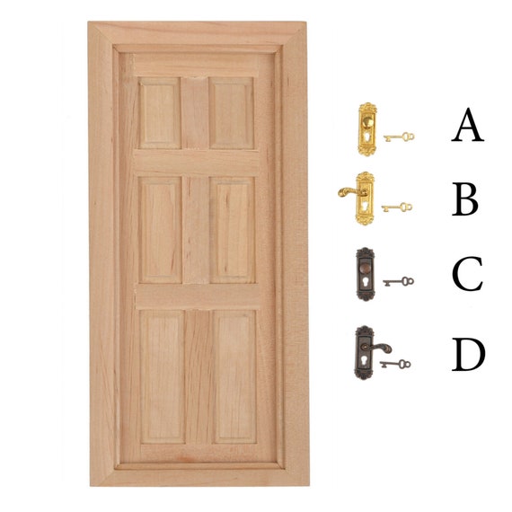 Porte Et Fenêtre Miniatures En Bois Non Peintes – Échelle 1:12 – 8,5 X 1,2 X 18 Cm – Bricolage Pour Maison De Poupée – Personnalisable