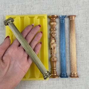 Silicone mold, Half Column, Miniature architectural column 1/12 scale, Dollhouse accessories, Dungeons furniture, Mold for cookies, 10022