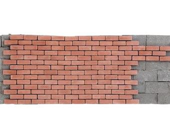 Mini Bricks, Tiny Bricks for Landscaping and Craft, Miniature Floor Tiles, 1/12 Scale Dollhouse Building Accessories, Model Brick Wall, 04