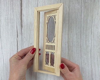 Dollhouse miniature, Scale dollhouse 1 12, Wood door, Unpainted Wooden door, 6 panel door, Internal door