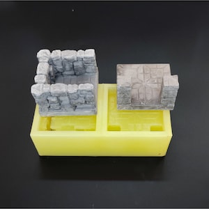 Dungeon Wall Silicone Mold: DnD Miniature Terrain, Wargame Modular Walls