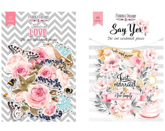 Pegatinas florales troqueladas: adornos para álbumes de recortes de amor y boda