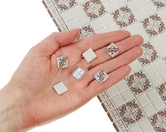 Dollhouse Flooring, Hobby Miniatures Floor Tiles, 1:12 Scale Small Square Tile