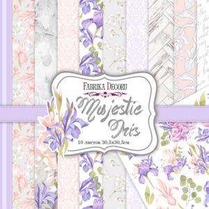 Patterned Cardstock/Scrapbook Paper Pack/Scrapbooking Paper Pad 12x12 8x8/Paper for Scrapbooking/Majestic Iris/FDSP-01055