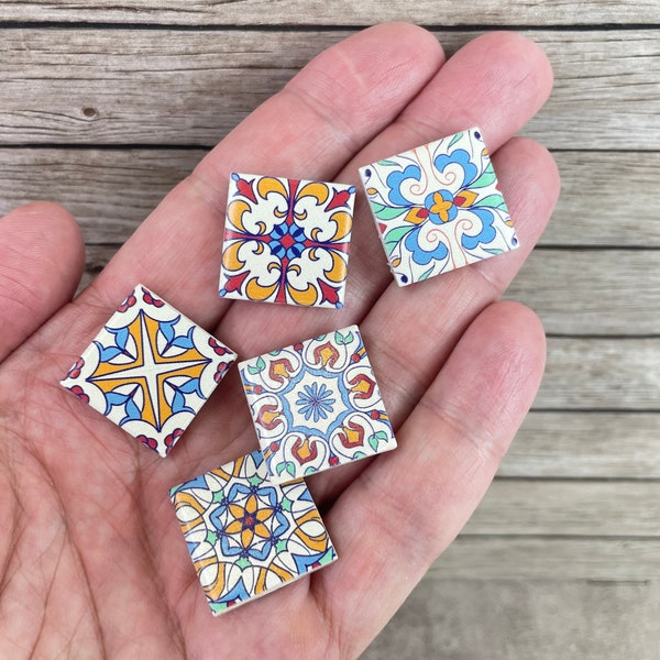 Dollhouse Tile Flooring, Miniature Ceramic Tiles for Realistic Floor, 1:12 scale small square tiles, Crafts wall mosaics, Tile coaster, 120