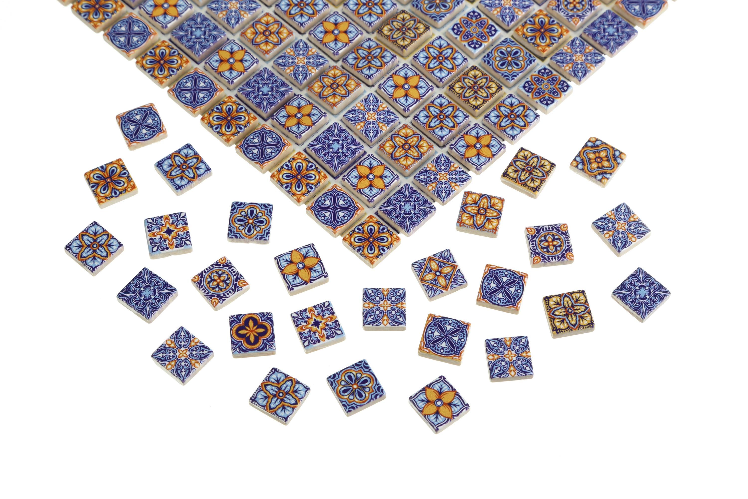 300 Pcs Ceramic Mosaic Tiles For Crafts - 9.5mm Square Porcelain Tiles, Dollhouse & DIY Embellishments - View #5