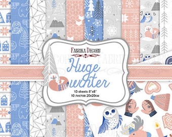 Winter Scrapbook Paper Pad 12x12, Fabrika Decoru, 10 Double-Sided Sheets