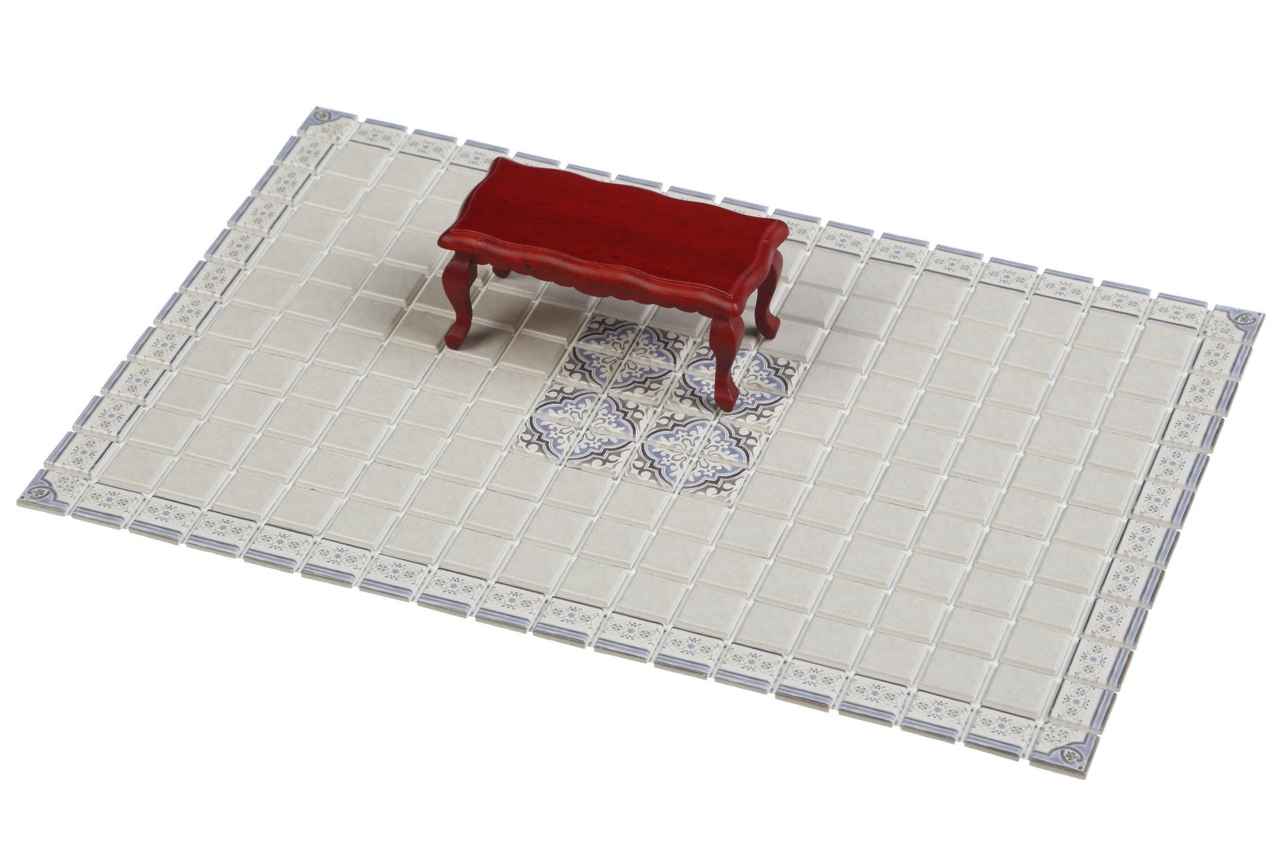 Dollhouse Tile Flooring, Victorian Miniature Floor Tiles, Dollhouse ...