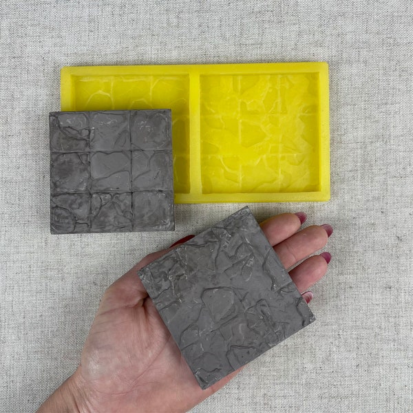 Silicone mold,  Wargaming, Pathfinder and TTRPG, Paving stones, Board game, Tabletop game, Fairy garden, Tiles, Dungeons furniture, 00021