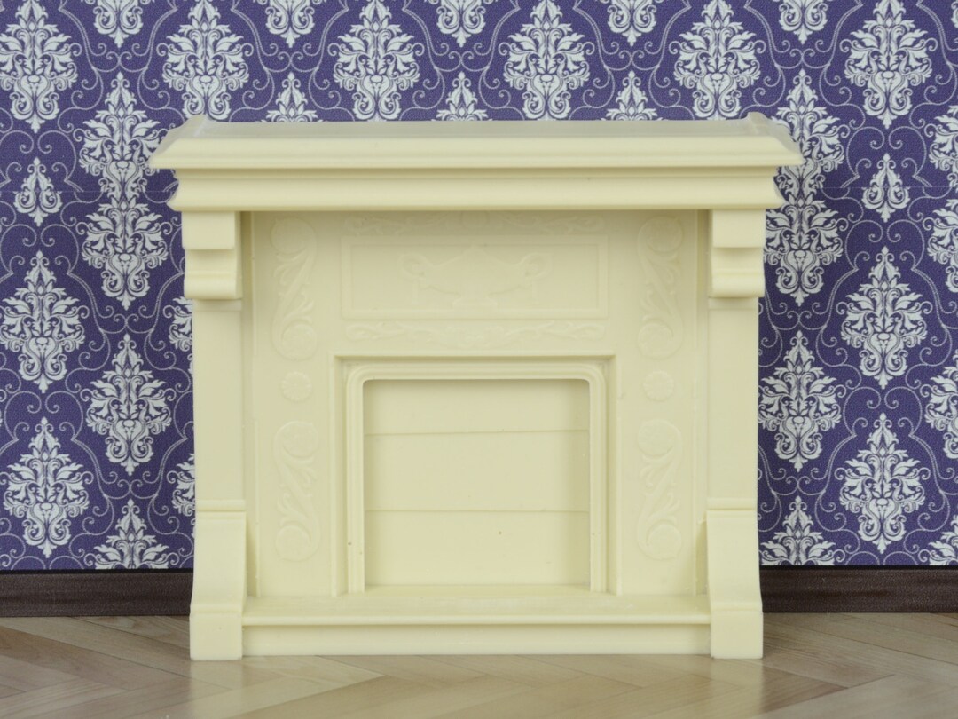 Generic Cheminée Miniature Vintage en Bois pour Maison de Poupée 1:12, Décor Réaliste pour Scène de Maison de Poupée, Matériau en Bois de Bouleau