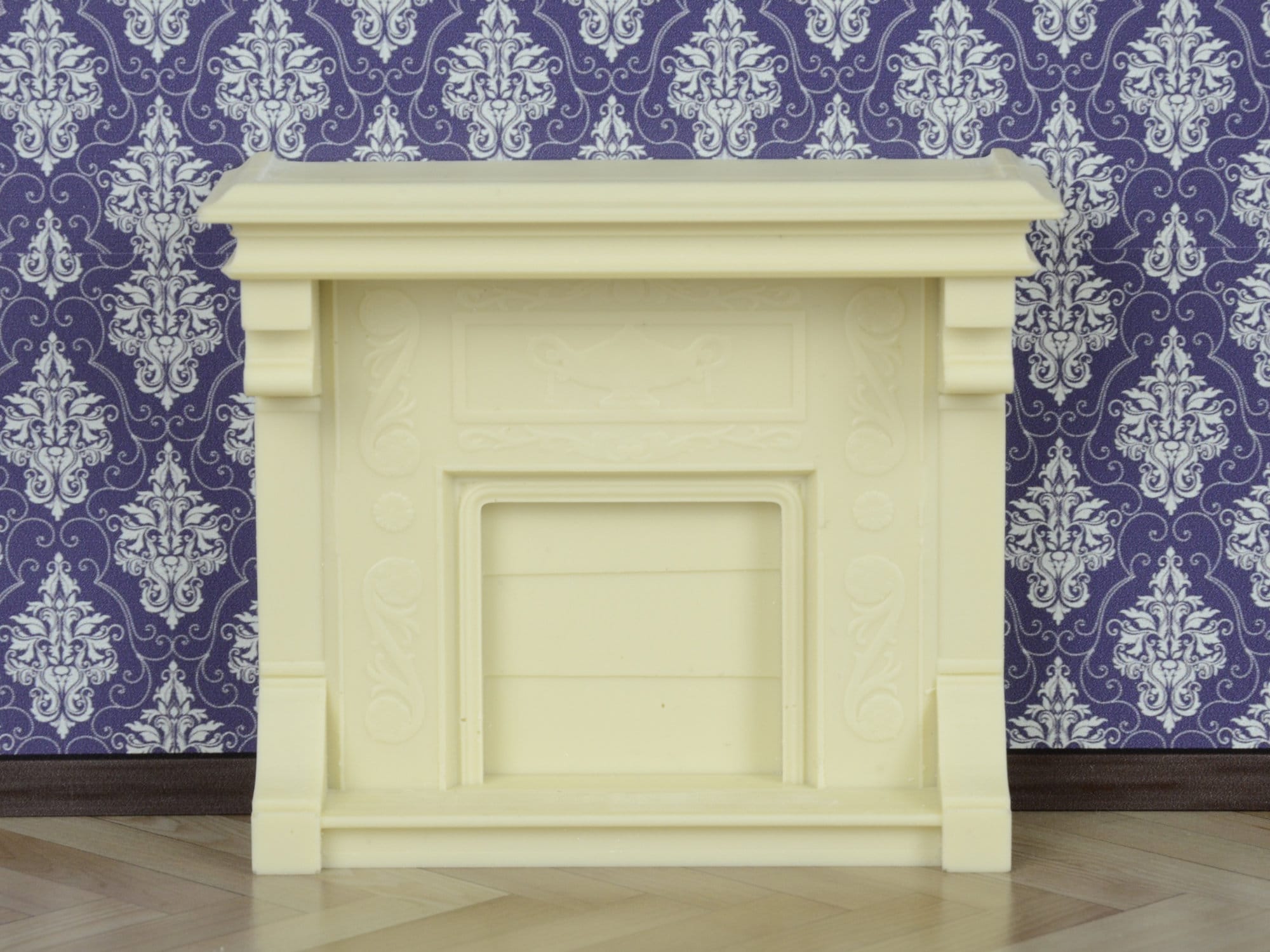 HoveeLuty Meubles de Maison de poupée 1/12 échelle en Bois Vintage Blanc cheminée Maison poupée pour Noël Un Meuble Miniature Meubles à l'échelle 1/12 Che