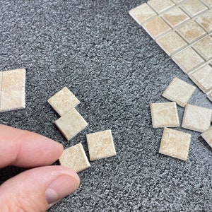 Dollhouse tile flooring, Miniature Tiles for Realistic Floor, Modern dollhouse, 1:12 scale small square tiles, 564 image 9