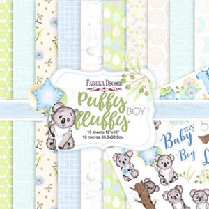 Scrapbook Paper/Scrapbook Paper Pack/Scrapbooking Paper Pad 12x12 8x8/Paper for Scrapbooking/Puffy Fluffy Boy/FDSP-01059
