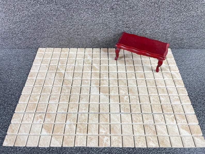Dollhouse tile flooring, Miniature Tiles for Realistic Floor, Modern dollhouse, 1:12 scale small square tiles, 564 image 6