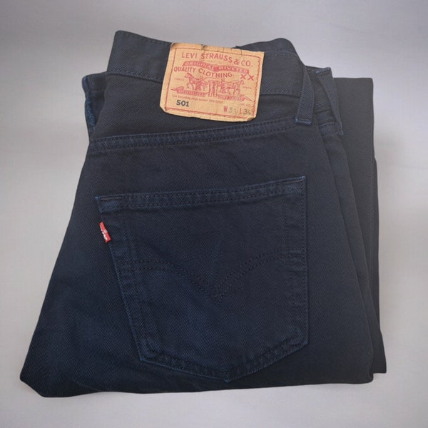 Vintage 90S levis 501 black made in UK (cod.299) straight cut w.31 l.34 fits W.30