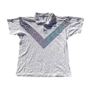 Sergio Tacchini vintage 90s cotton tennis polo shirt, size V-L