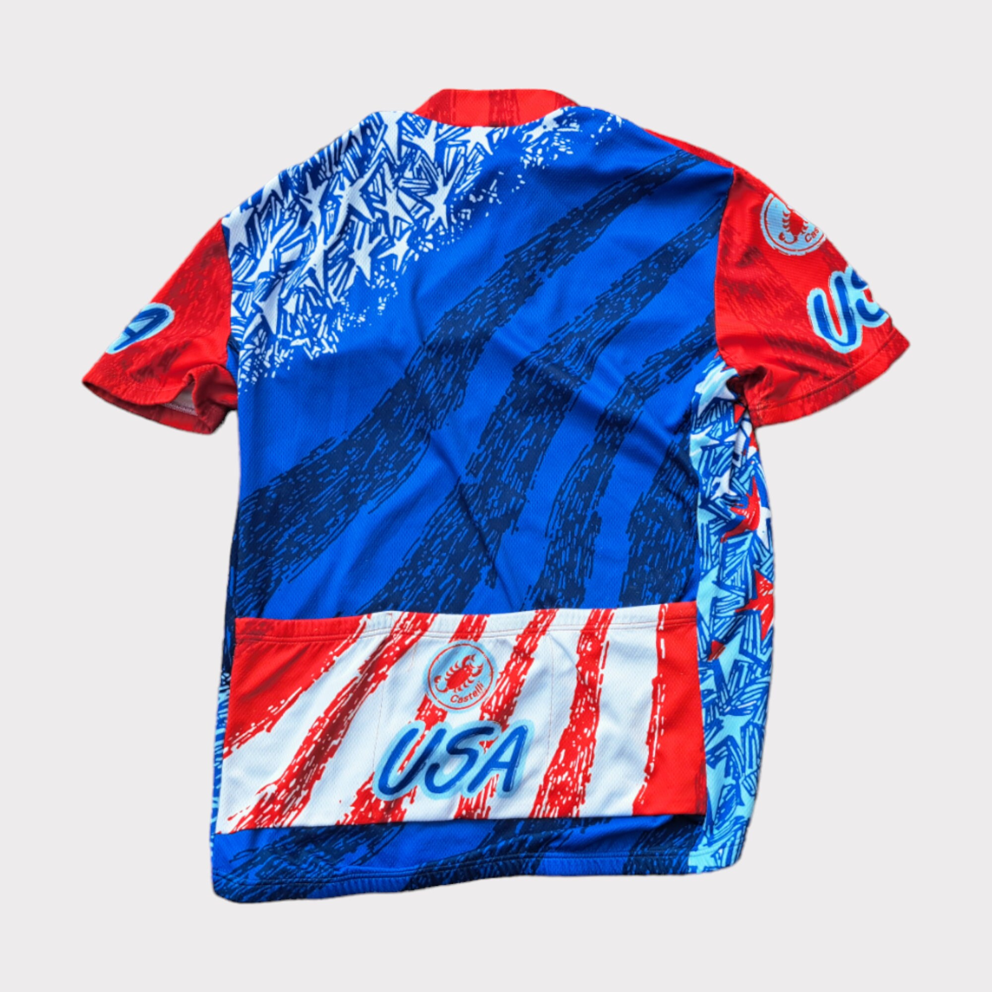 Maillot Cycliste Vintage Castelli - 1/4 Zip, Haute Visibilité, Stretch - Taille M/L