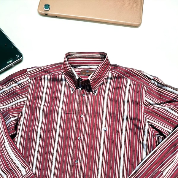 Vintage 90S Etro Milano 90s striped shirt size 44