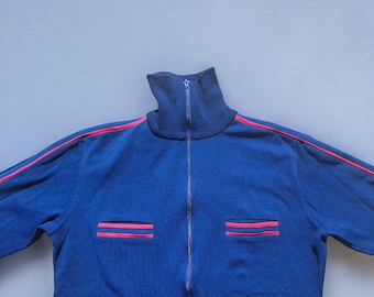 80s Vintage adidas Track Jacket Bordeaux × Navy
