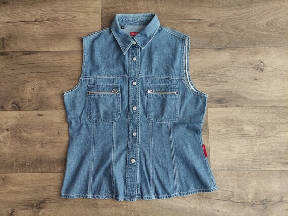 Camicia jeans best sale smanicata