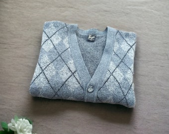 vintage 90S Mapier Maglificio Diamond cardigan laine acrylique taille L