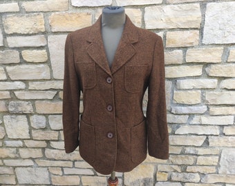 Veste en laine vintage Andrea's Brown avec poches taille 42