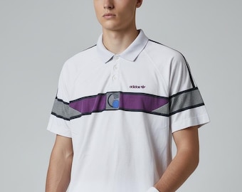 Adidas vintage 80s tennis polo designed in West Germany size 7 fits M