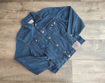 Vintage 90er Jahre Blue Family Benetton Jeansjacke Junge Größe XL - S Erwachsene