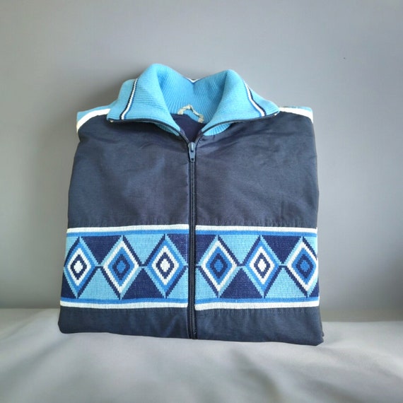 Vintage 80 90S Alpin Blue Tracktop Jacket Retro Design Size 50 Fits L XL Etsy